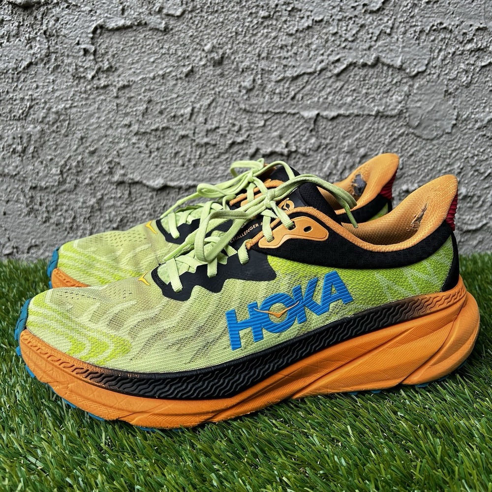 HOKA Shoes Men Size 11.5 Challenger ATR 7 Low Top Lace Up Running Black Lettuce